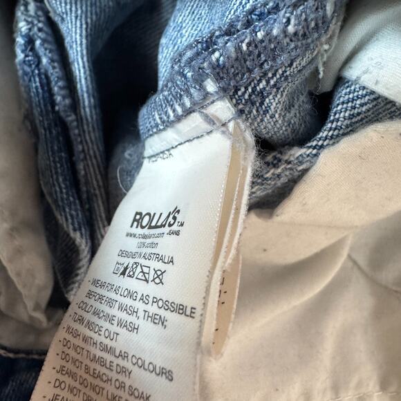 Rolla's Distressed Bootcut Jeans Womens 26x28 100% Cotton Light Wash Denim - Picture 3 of 12